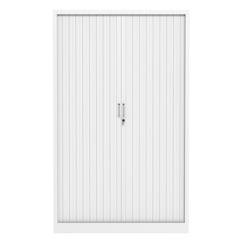 3700339995875-Armoire haute à rideaux - L120 x H198 x P43 cm - corps blanc/rideau blanc-P_405247665_1-0