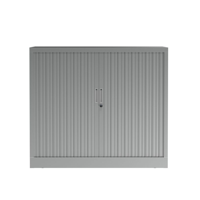 3700339995981-Armoire mi-haute à rideau - L120 x H105 x P43 cm - corps alu/rideau alu-P_405247682_2-1