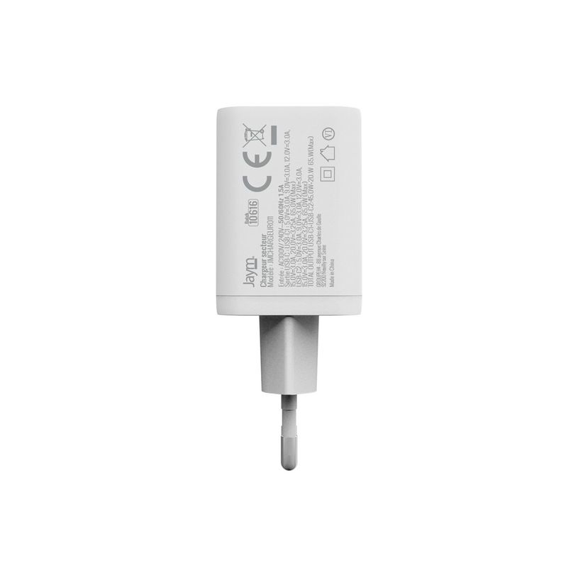 3701263531221-JAYM - Adaptateur secteur - 65 W - 2 connecteurs de sortie USB-C - blanc-P_405247687_1-4