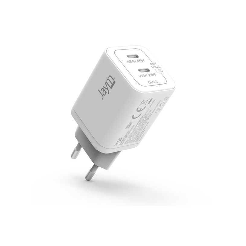 3701263531221-JAYM - Adaptateur secteur - 65 W - 2 connecteurs de sortie USB-C - blanc-P_405247687_2-0