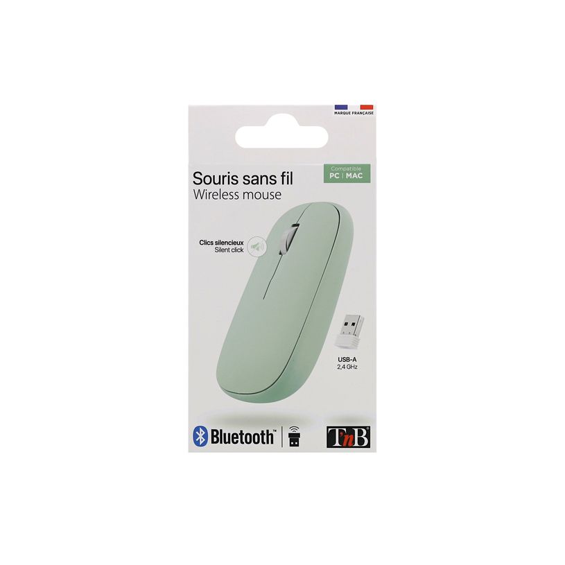 3303170119341-T'nB iClick DUAL CONNECT - Souris sans-fil - 3 boutons - vert-P_405247723_1-4