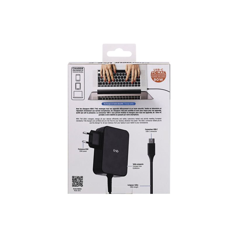 3303170116807-T'nB - Adaptateur secteur - 90 Watt - PD (24 pin USB-C) - noir-P_405247729_7-4