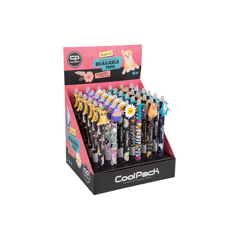 5903686395345-CoolPack - Stylo effaçable - non permanent - bleu - 0.5 mm - rétractable - avec gomme (p-P_405247819_1-0