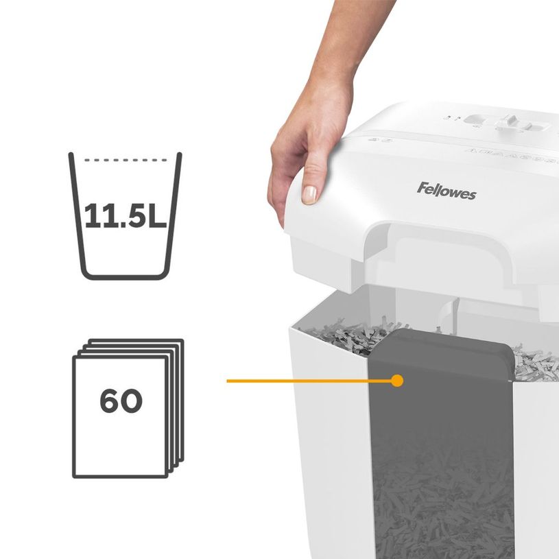 043859802555-Fellowes Powershred LX25 - Destructeur de documents - coupe particules - 6 feuilles - corbeille 11,5 lit--4