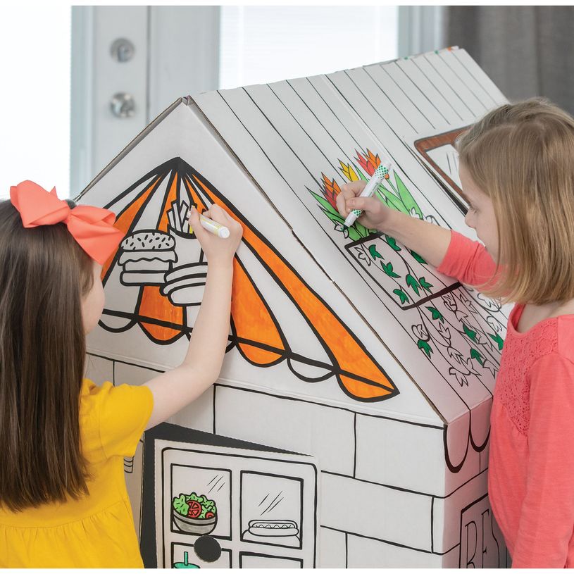 0043859799251-Bankers Box - Maison restaurant en carton ondulé à colorier--2