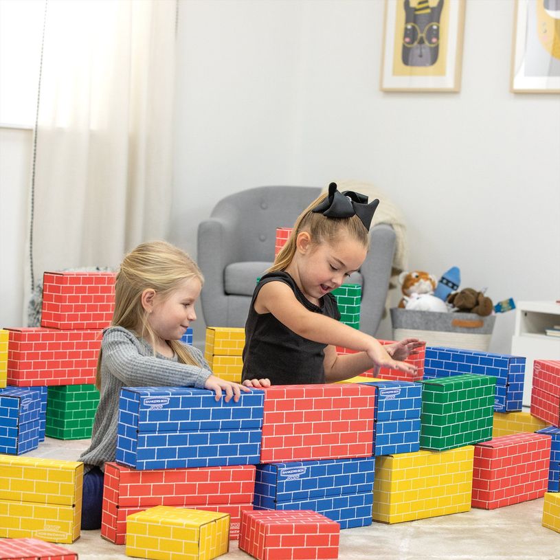 0043859799244-Bankers Box - 40 blocs de construction en carton - 4 couleurs - 2 tailles--1