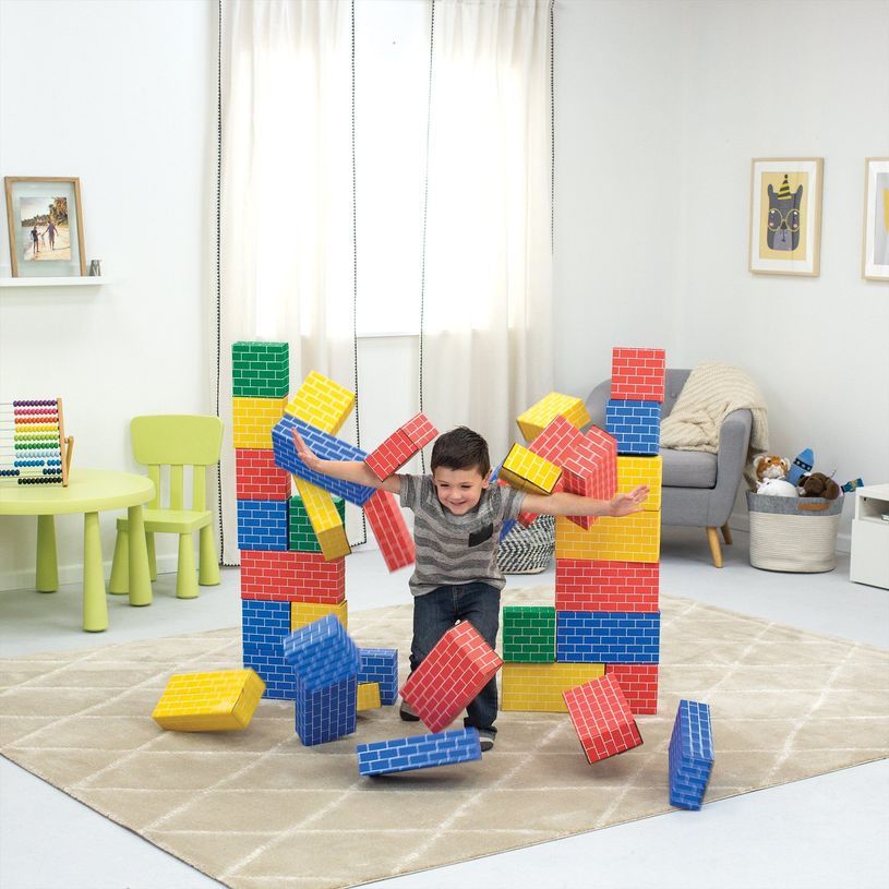 0043859799244-Bankers Box - 40 blocs de construction en carton - 4 couleurs - 2 tailles--5