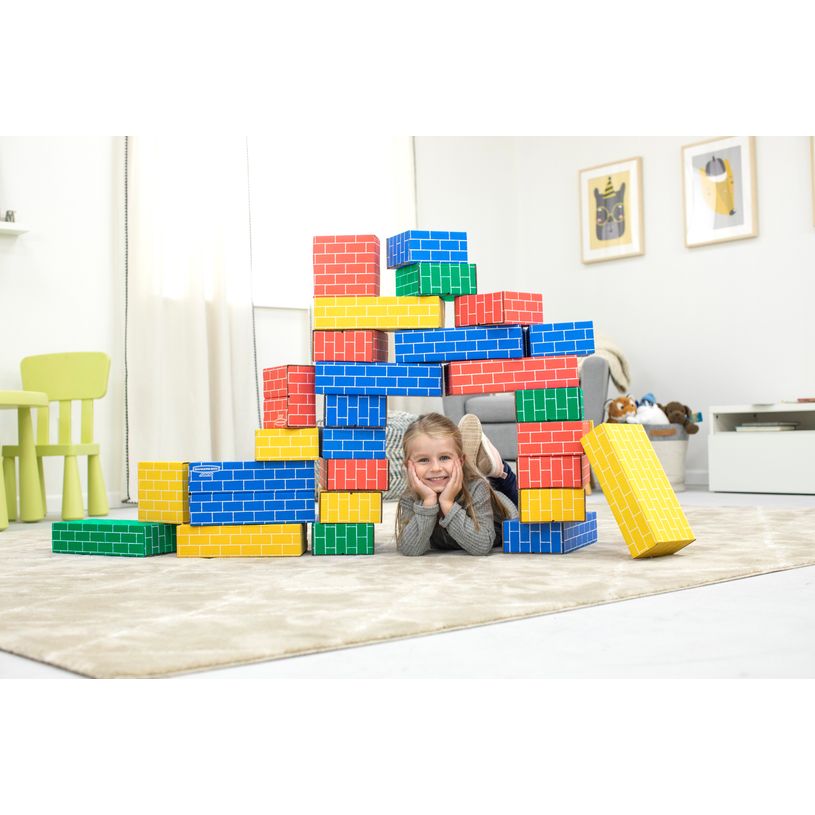 0043859799244-Bankers Box - 40 blocs de construction en carton - 4 couleurs - 2 tailles--6