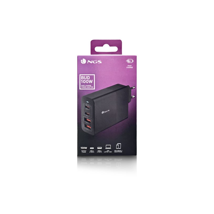 8435430624694-NGS - Chargeur secteur - 100 Watt - 2 x USB-C + 2 x USB - noir-P_405248138_6-1