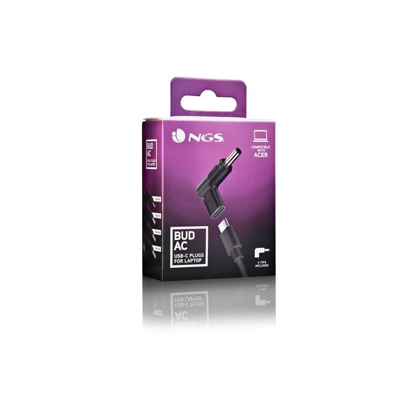 8435430625141-NGS BUD-AC - Kit adaptateur de connecteur d'alimentation - Alimentation USB (100 W) - noir-P_405248142_7-6
