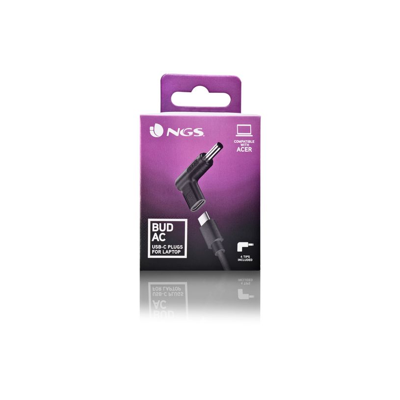 8435430625141-NGS BUD-AC - Kit adaptateur de connecteur d'alimentation - Alimentation USB (100 W) - noir-P_405248142_8-5