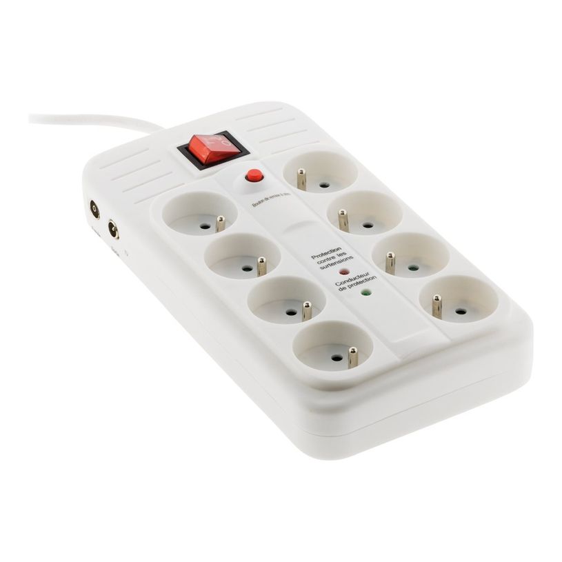 3545412111403-zenitech - Bloc multiprise - 8 prises - parafoudre - blanc-P_405248179_1-0