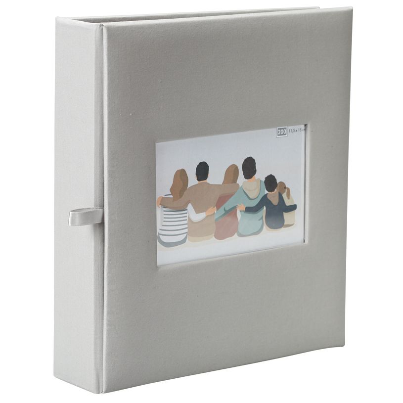 3173740182408-Album photos classique personnalisable mémo 200 ERICA "Square" pour 200 photos 11,5 x 15 cm coloris gr--0
