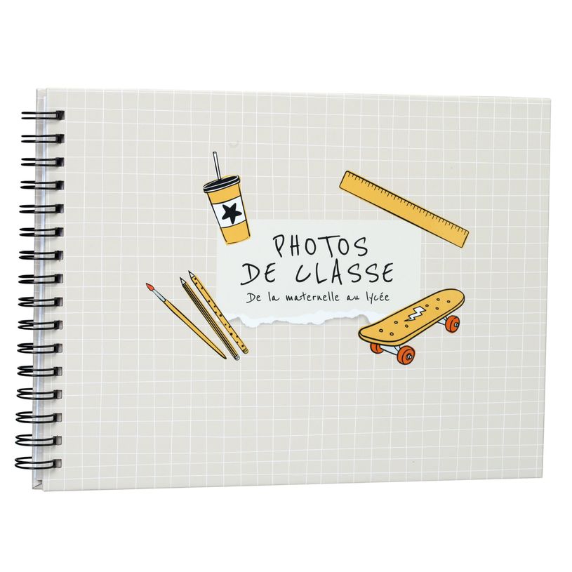 3173741254357-Album photos à spirales ERICA "Mes Photos de classe" pour 40 photos 22 x 29,5 cm coloris nude--0