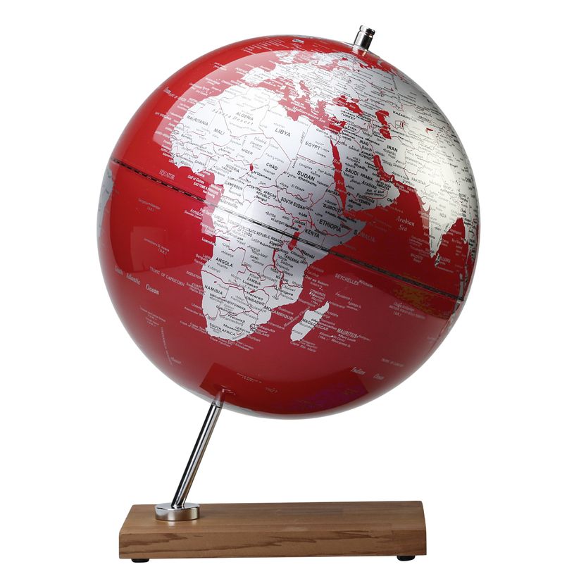 3173740236941-Globe politique non lumineux SIGN "Deco" Ø 30 cm coloris rouge & silver--0