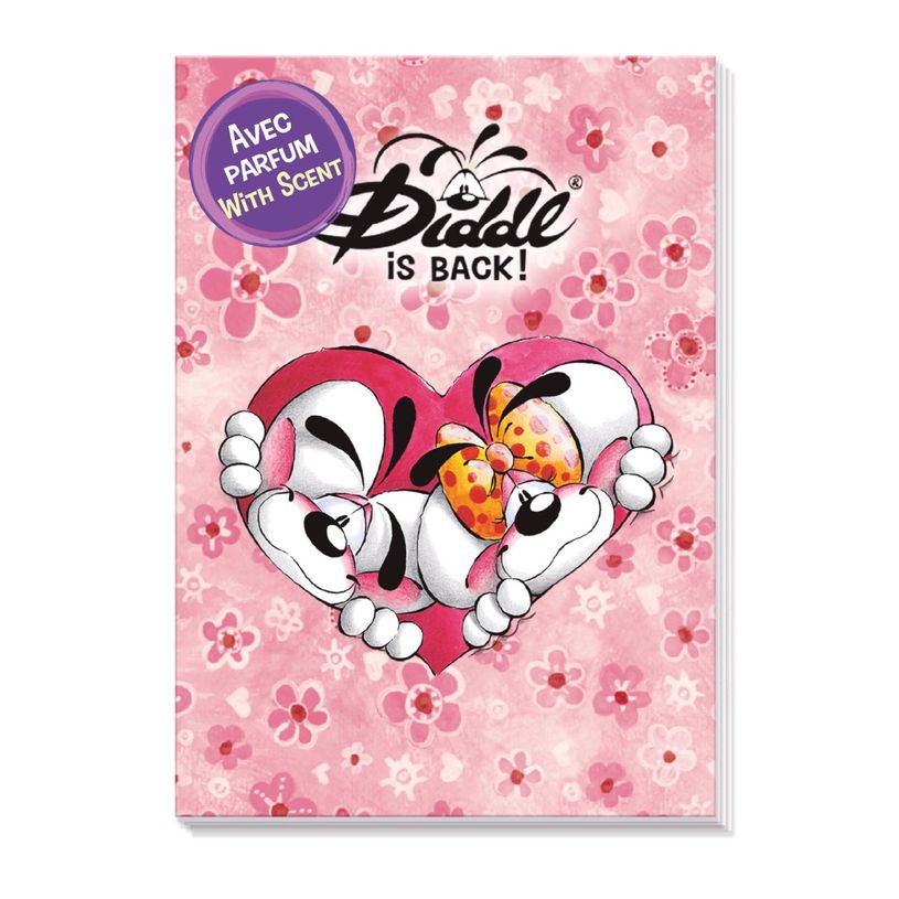 Bloc-notes Parfumé Diddl A5 Rose - Pages à Petits Carreaux, Couverture Parfumée, Idéal école, Bureau, Cadeau Mignon