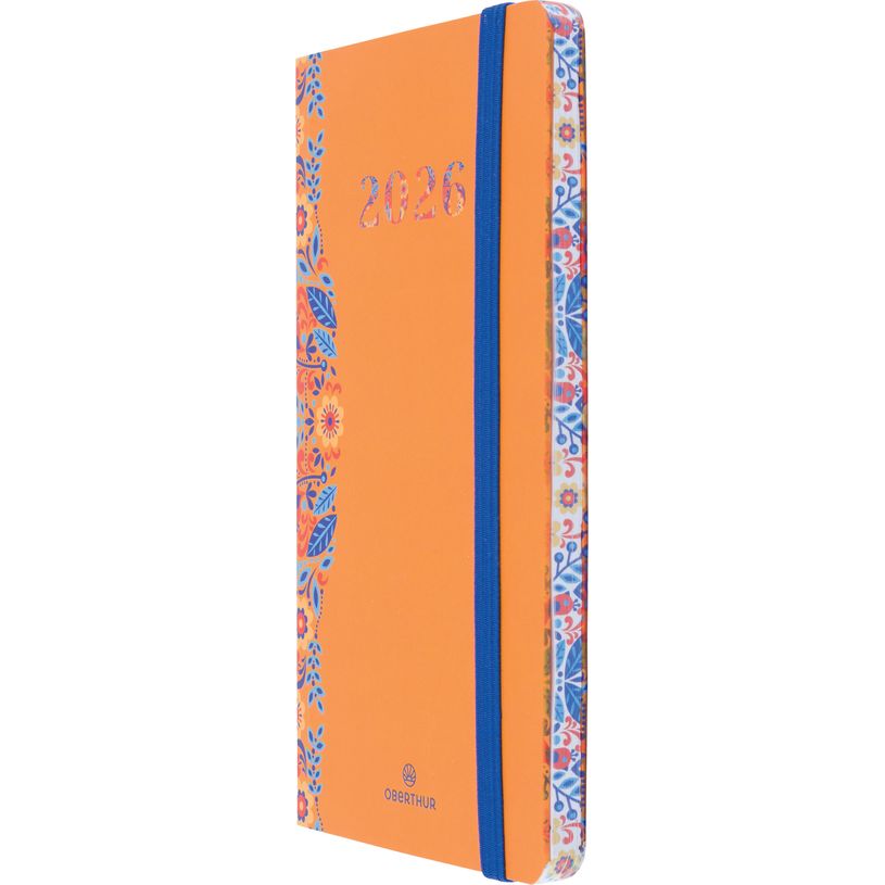 3664447211718-Agenda Merida - 1 semaine sur 2 pages - 9,5 x 17,5 cm - orange - Oberthur--1