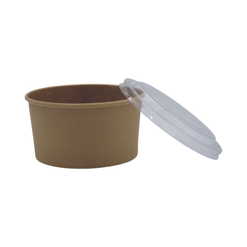 13434030032214-200 Bols salade Kraft  1140 ml + Couvercles--0