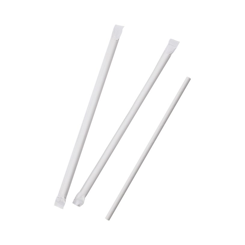 13434030025407-5000 pailles carton blanc - D66 x 197 mm - emballée individuellement--0
