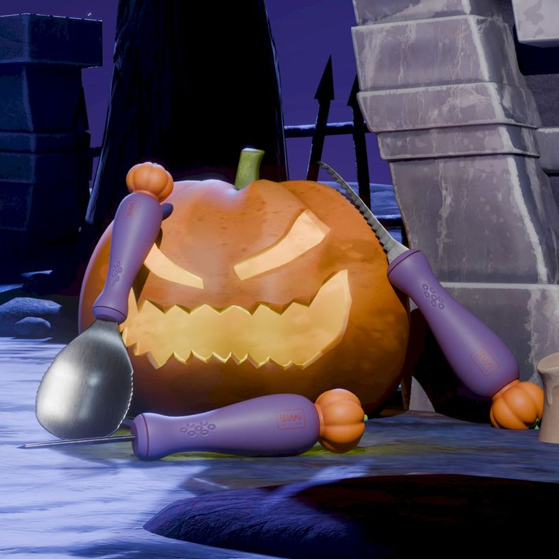 8052694040093-Legami - Kit de sculpture pour citrouille d’Halloween - Carve & Scare--4