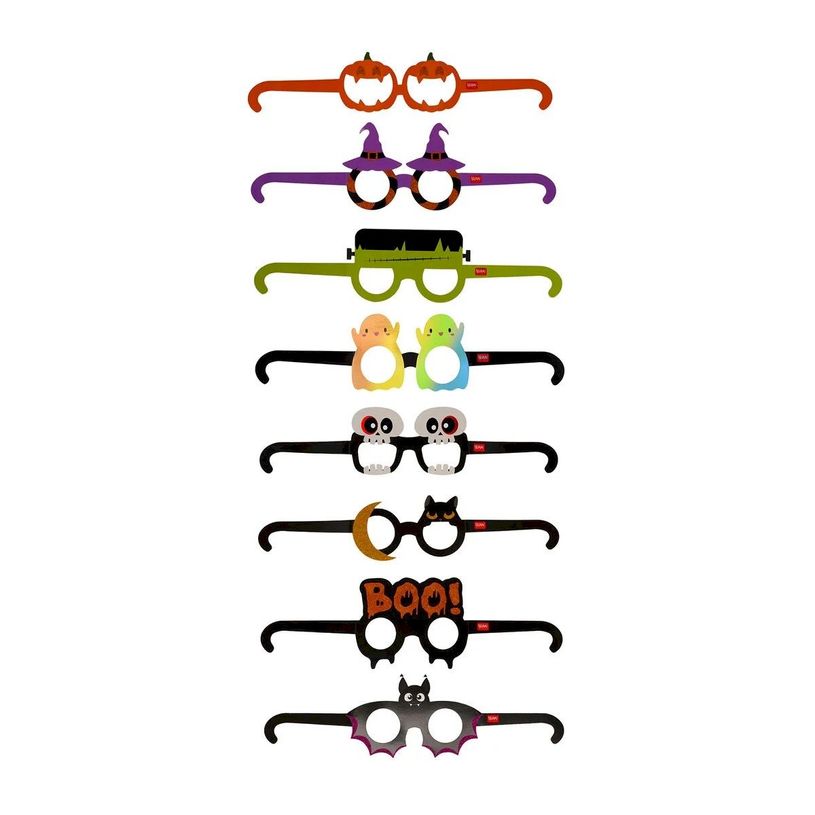 8052694038229-Legami - Jeu d’ambiance - Set de 8 paires de lunettes en papier - Halloween--1