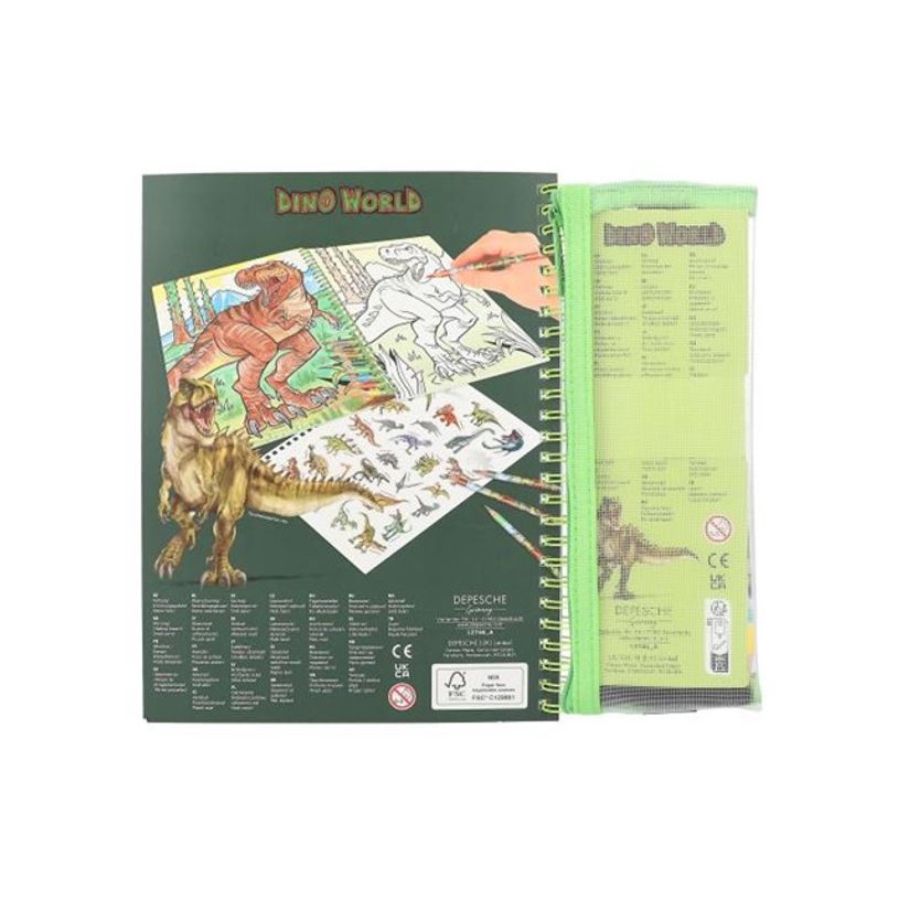 4010070665791-Dino World - livre à colorier (relié par spirale) - avec coloured pencils-P_405249043_6-1