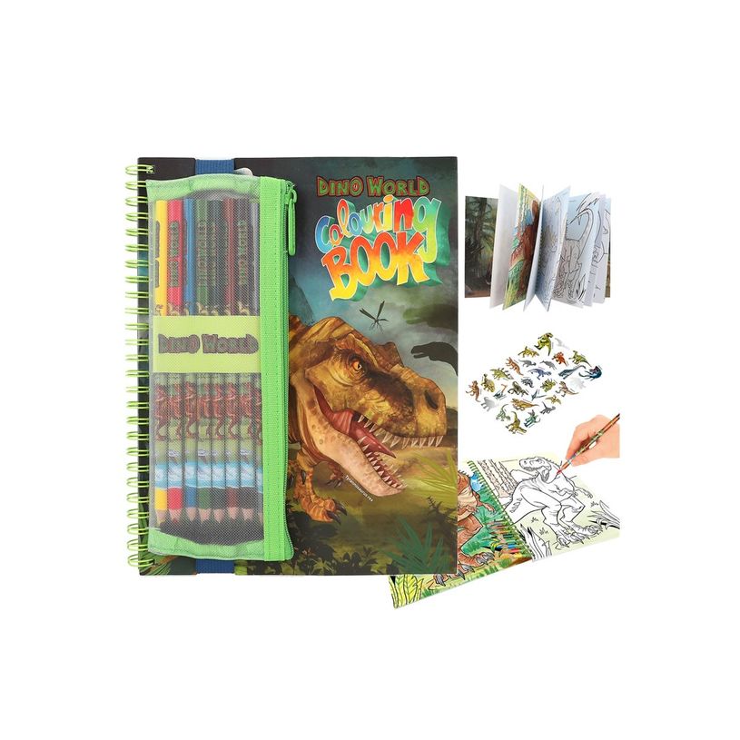 4010070665791-Dino World - livre à colorier (relié par spirale) - avec coloured pencils-P_405249043_7-6