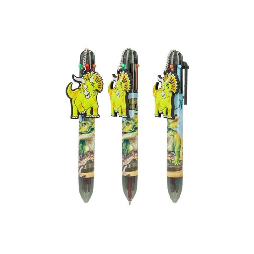 4010070669454-Depesche Vertrieb Dino World Collection - 6 crayons à bille de couleur - disponible en différents designs - orange, vert, rouge, brun, bleu, n-P_405249050_6-5