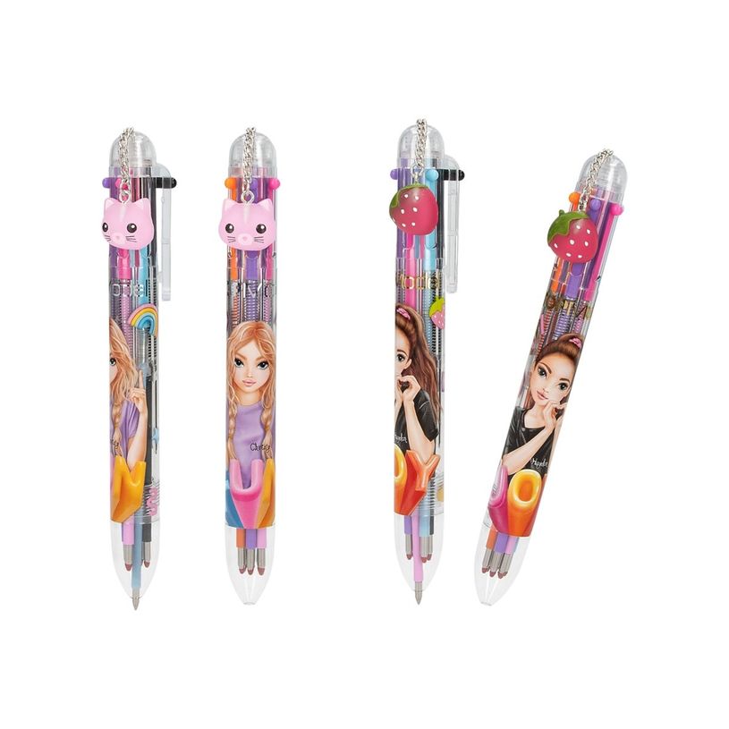 4010070673345-TOPModel - 6 crayons à bille de couleur - disponible en différents designs - noir, rouge, orange, pourpre, rose, b-P_405249051_1-0