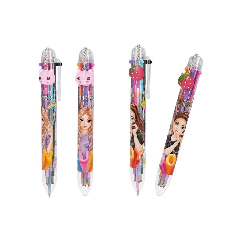 4010070673345-TOPModel - 6 crayons à bille de couleur - disponible en différents designs - noir, rouge, orange, pourpre, rose, b-P_405249051_2-3