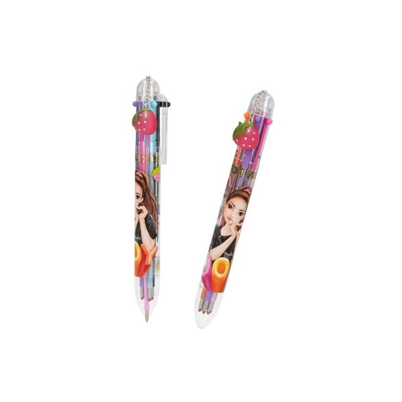 4010070673345-TOPModel - 6 crayons à bille de couleur - disponible en différents designs - noir, rouge, orange, pourpre, rose, b-P_405249051_4-1