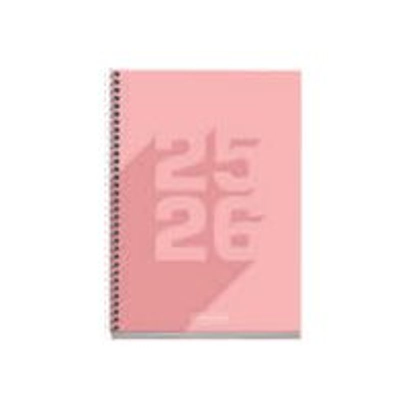 8422593268889-Miquelrius School Basic Plus - Agenda - 2025 - 2026 - semainier - reliure à spirale - 4° - 150 x 213 mm - rose - carton -P_405249199_1-0