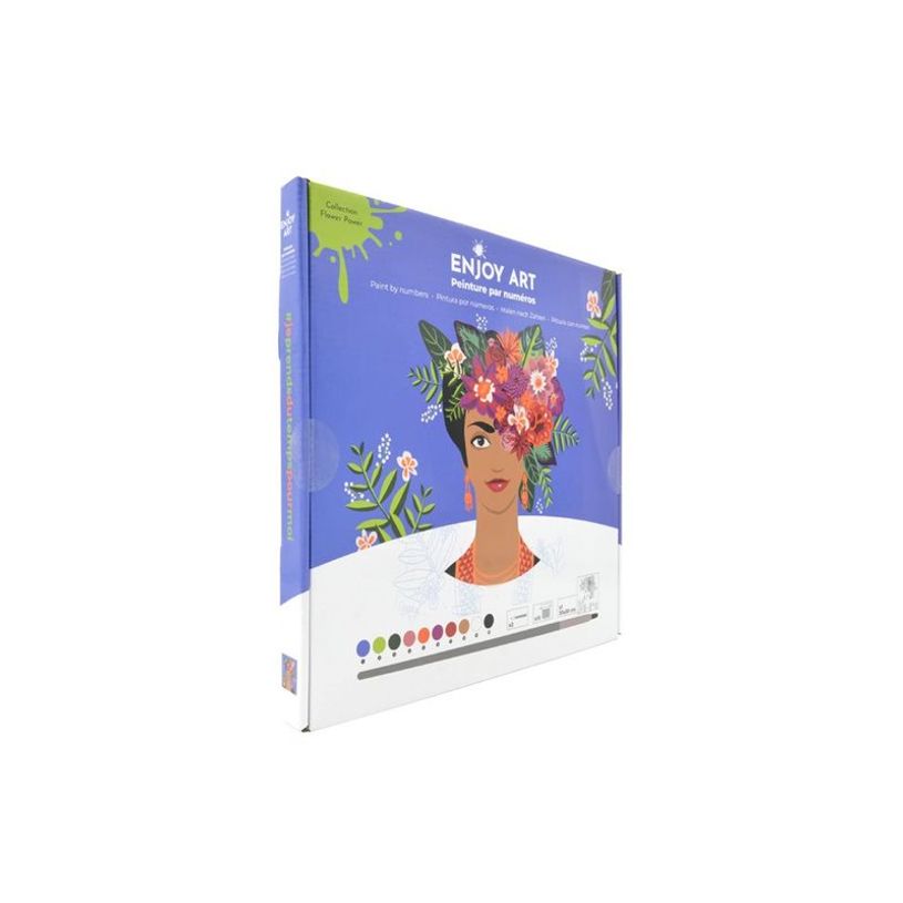 3700010423130-Enjoy Art Flower Power - Peinture par numéro - Frida - 30 x 30 cm-P_405249704_3-4