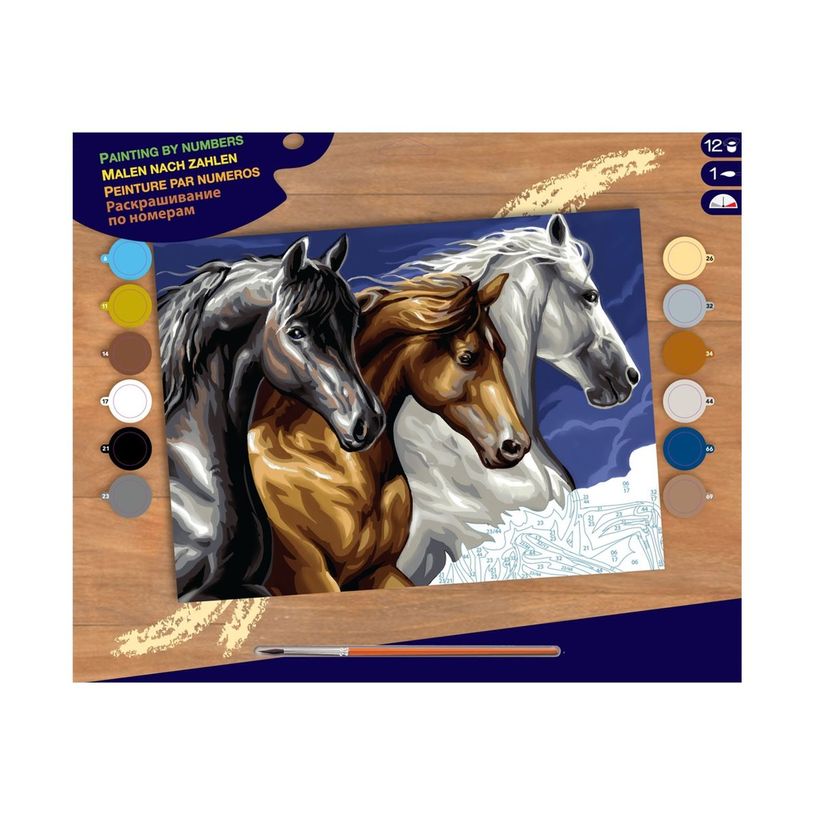 3700010412912-OZ INTERNATIONAL Painting by Number Cavalcade - Peinture par numéro - 300 x 400 mm-P_405249709_1-0