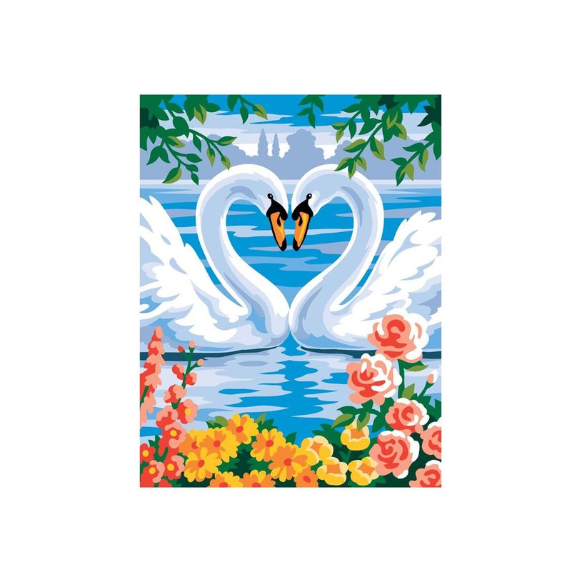 5013634020066-OZ INTERNATIONAL Painting by Number - Peinture par numéro - swans in love-P_405249714_1-0