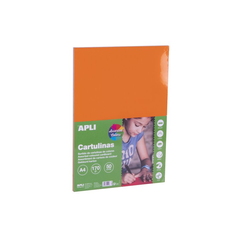 8410782151173-APLI kids - Carton - A4 - 50 feuilles - jaune, bleu, orange, rouge, vert - 170 g/m²-P_405250404_3-0