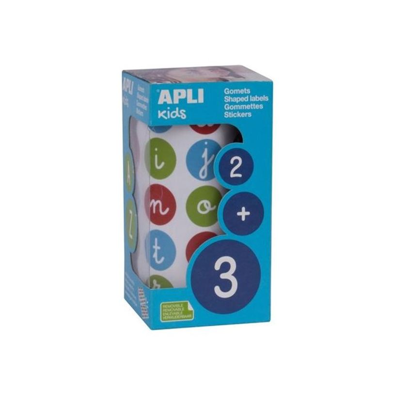 3270241025361-APLI kids - Jeu d'adhésifs de décoration - 30 feuilles - lettres minuscules, point d'interrogation, exclamation  - 20 cm de diamètre - ble-P_405250431_1-0