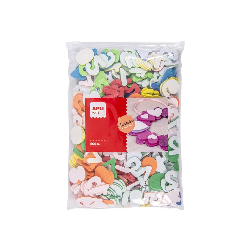 8410782174387-APLI kids - Jeu d'adhésifs de décoration - 500 pièces - numéros - Maxi - 35 x 2 mm - jaune, bleu, bleu clair, orange, rouge, -P_405250432_1-0