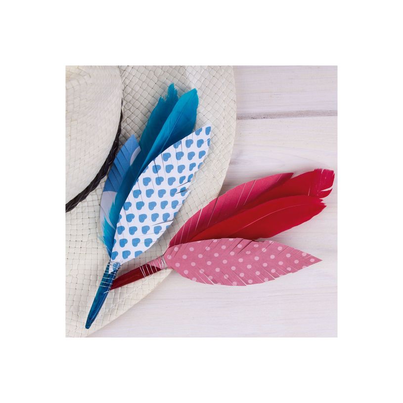 8410782174455-APLI kids - Jeu de plumes - 500 pièces - Maxi - 9-10 / 13-14 cm - jaune, bleu clair, bleu-P_405250436_4-1