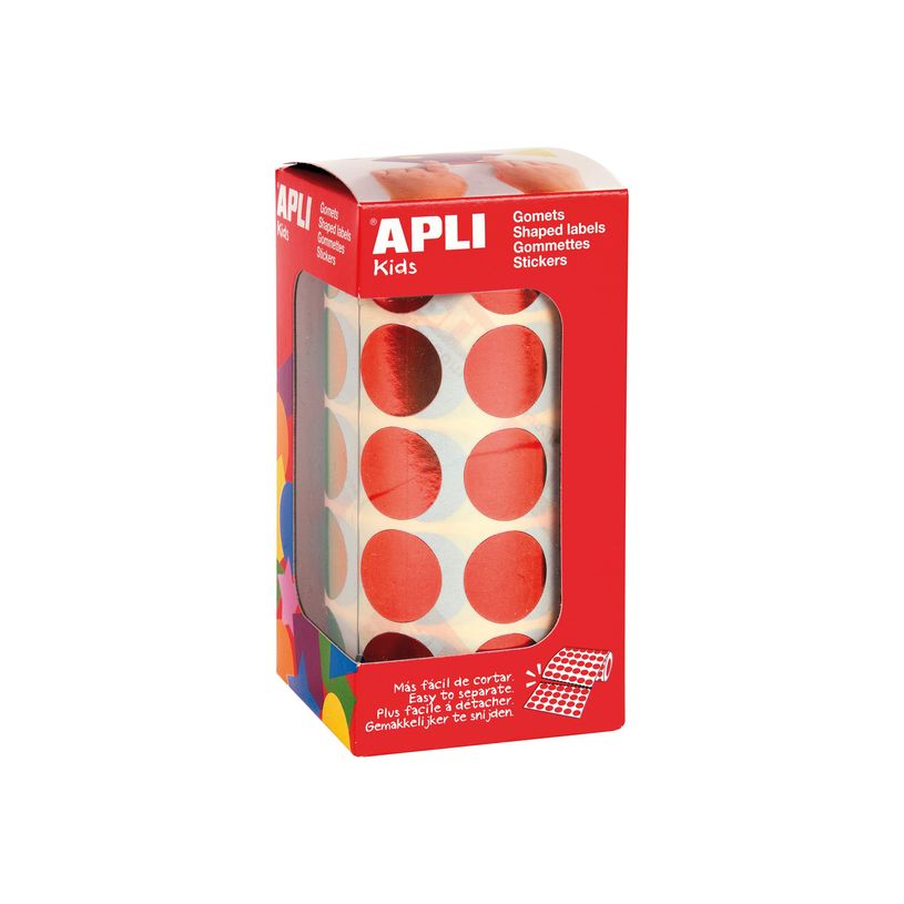 8410782120490-APLI kids - Adhésif décoratif - rond - 20 mm - 59 feuilles - rouge métallique-P_405250441_1-0