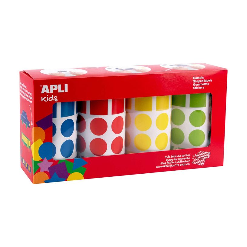 8410782188049-APLI kids - Rouleau adhésif - 8260 pièces - 59 feuilles - jaune, bleu, rouge, vert - per-P_405250769_2-1