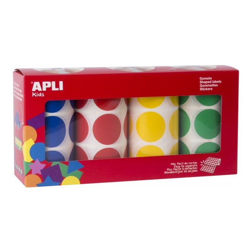 8410782147695-APLI kids - Adhésif décoratif -  rond - 59 feuilles - jaune, bleu, rouge, vert-P_405250777_1-0