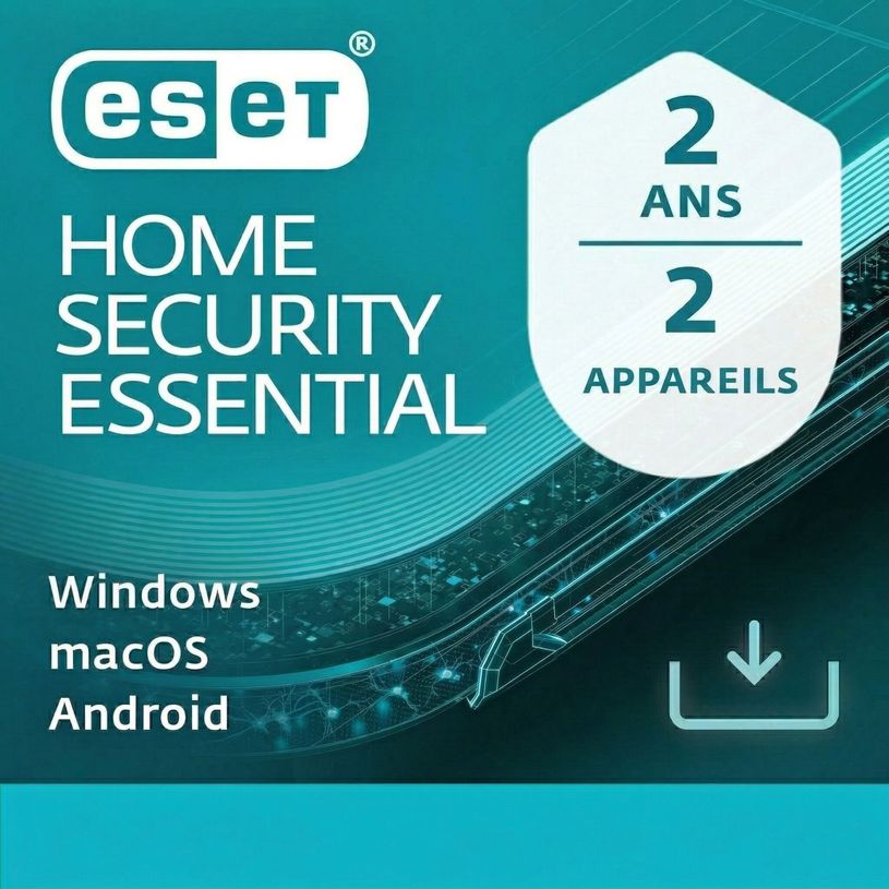0404052512328-ESET HOME Security Essential - Licence d'abonnement - 2 ans - 2 appareils - Win, Mac, Android, iOS--0