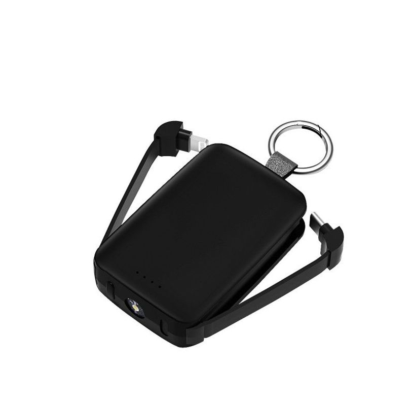 3701263529945-Jaym - Powerbank / batterie de secours rechargeable - porte clé - 4000 mAh  - noire--1