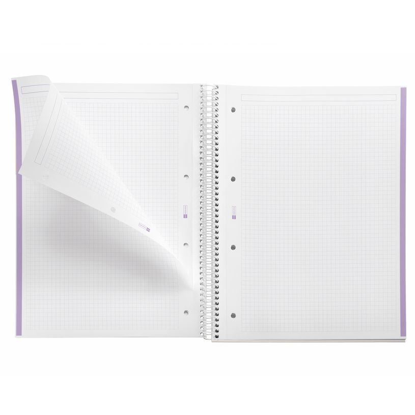 8422593466759-Miquelrius Notebook Emotions - Cahier à spirale - A5 - 80 feuilles - petits carreaux (5x5 mm) - lavand--2