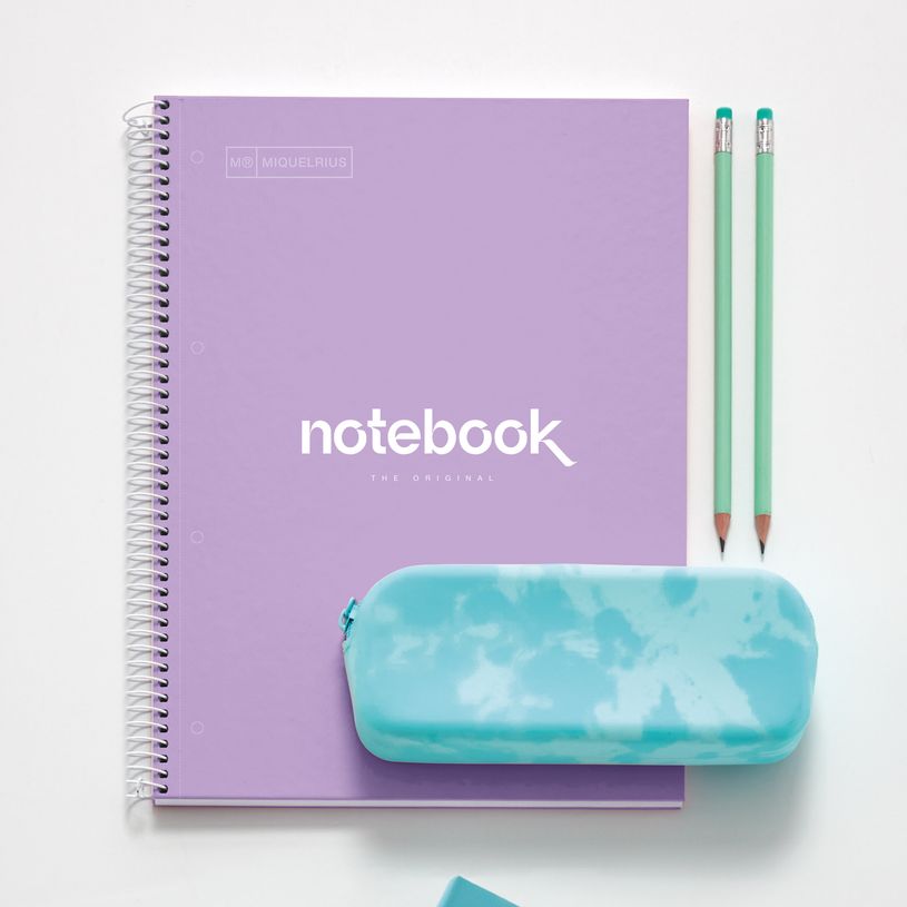 8422593466759-Miquelrius Notebook Emotions - Cahier à spirale - A5 - 80 feuilles - petits carreaux (5x5 mm) - lavand--4