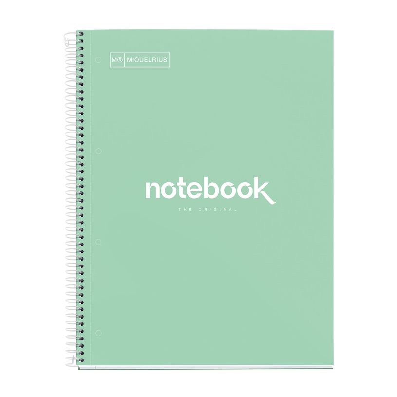 8422593466742-Miquelrius Notebook Emotions - Cahier à spirale - A5 - 80 feuilles - petits carreaux (5x5 mm) - menthe--0