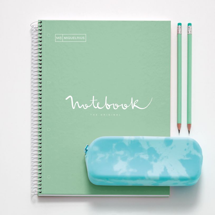 8422593466742-Miquelrius Notebook Emotions - Cahier à spirale - A5 - 80 feuilles - petits carreaux (5x5 mm) - menthe--2