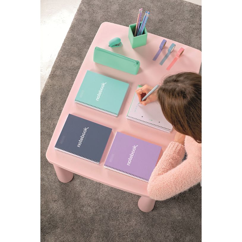 8422593466735-Miquelrius Notebook Emotions - Cahier à spirale - A5 - 80 feuilles - petits carreaux (5x5 mm) - bleu c--6