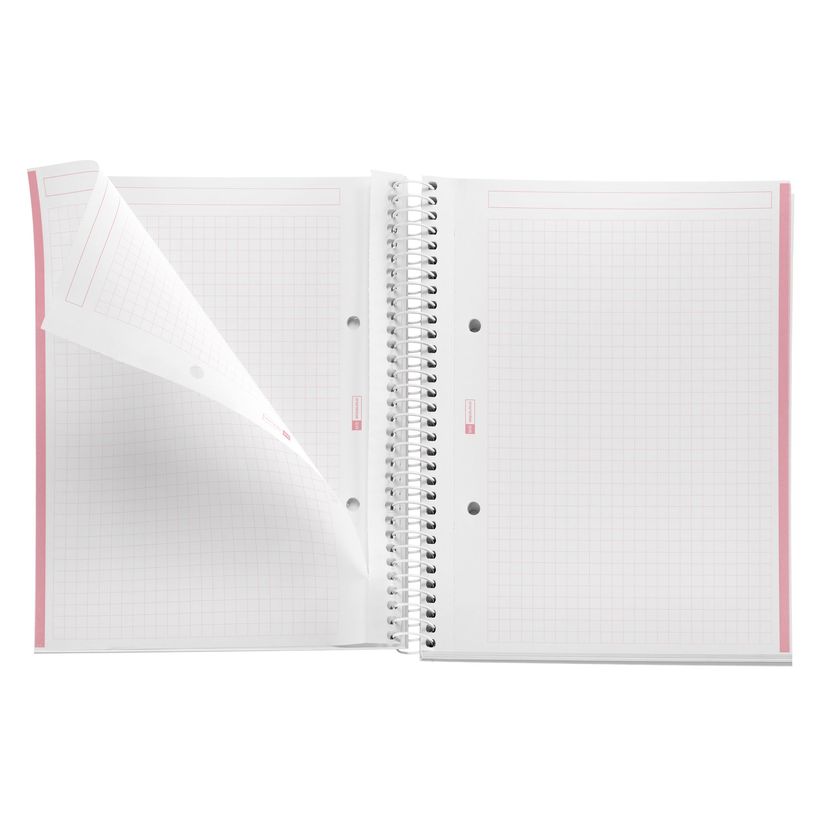 8422593466766-Miquelrius Notebook Emotions - Cahier à spirale - A5 - 80 feuilles - petits carreaux (5x5 mm) - rose--2